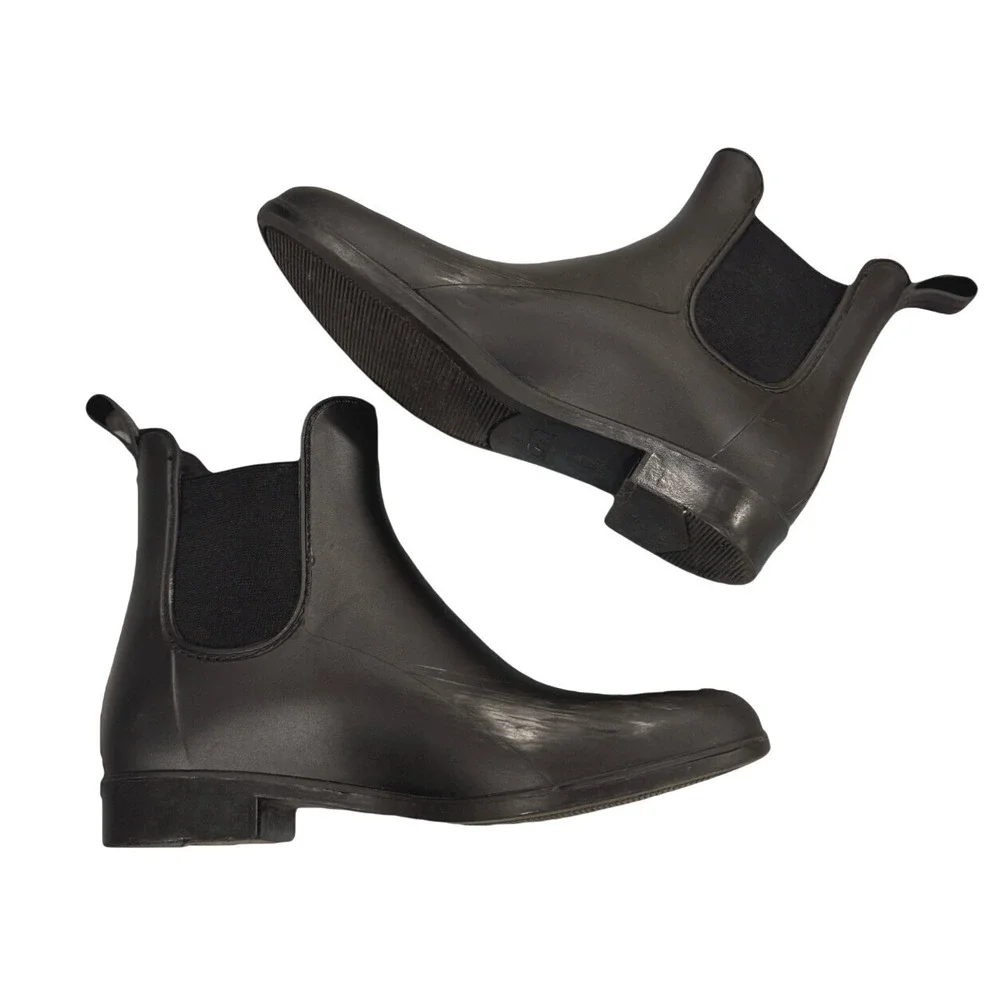 Sam Edelman Tinsley Womens Black Matte Chelsea Rain Boots Size‎ 9M Waterproof